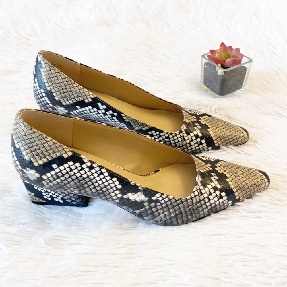 Franco Sarto Samira Artist Snake print architectural heel pump women’s 6.5